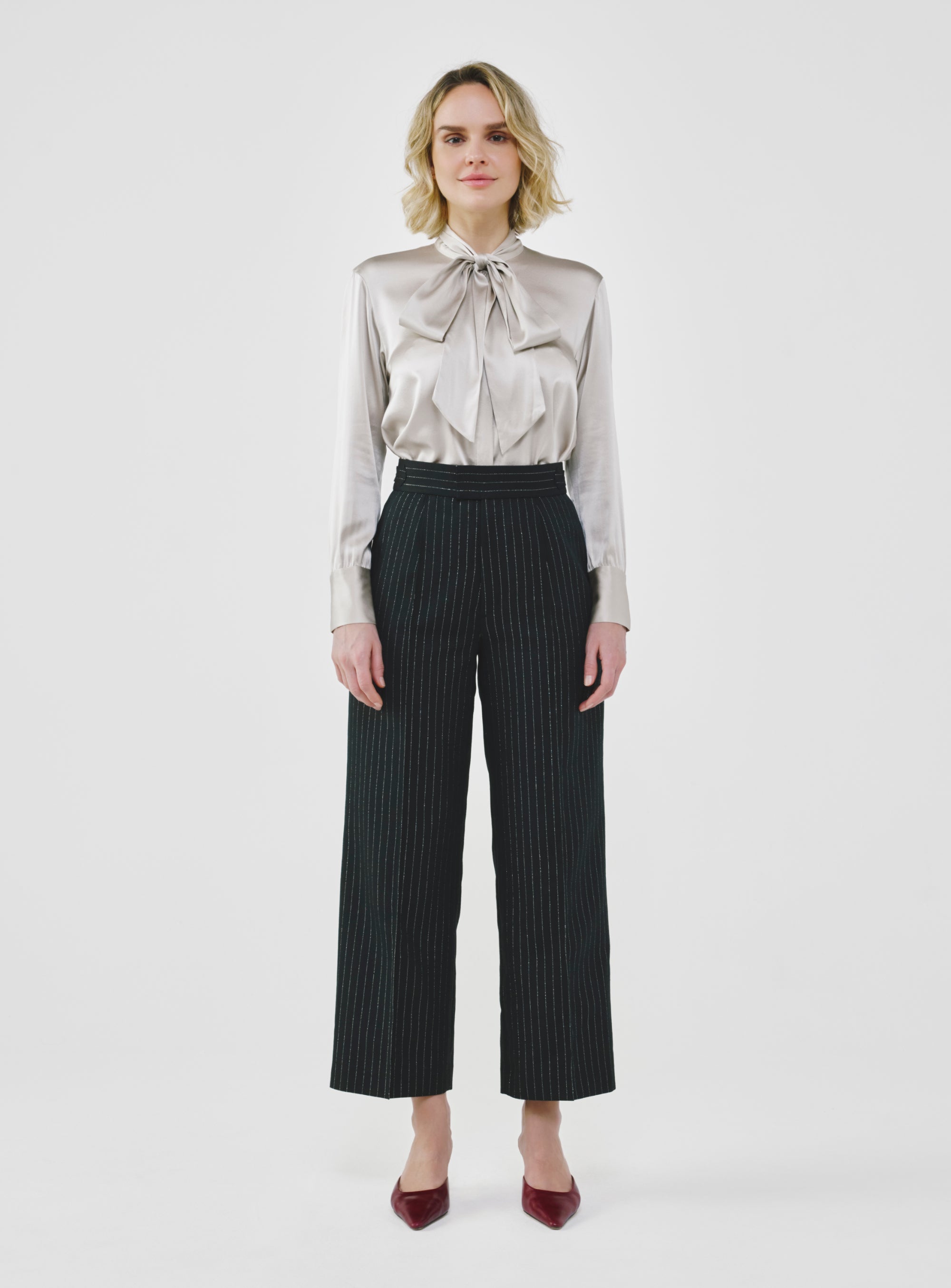 Pinstripe High-Waist Tailored Pants – A.SHIMUS