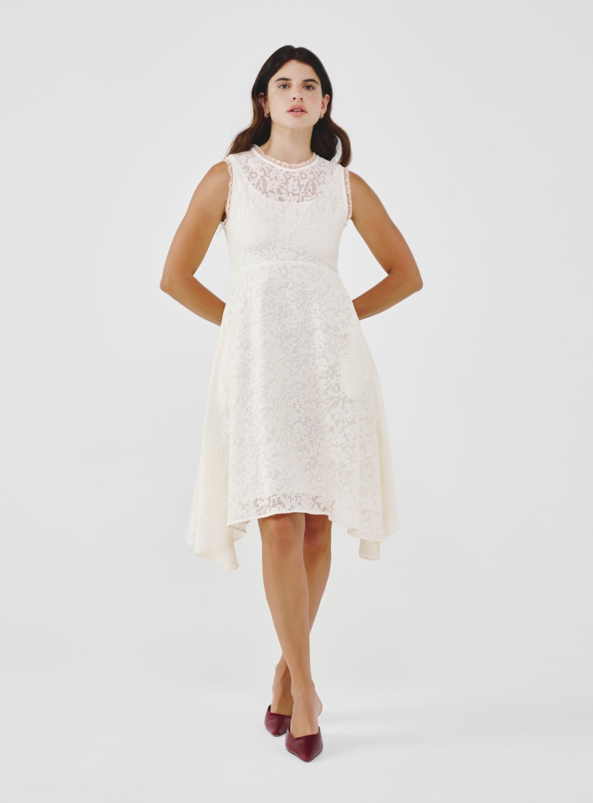 white cotton lace dress Organic Cotton Lace Dress L