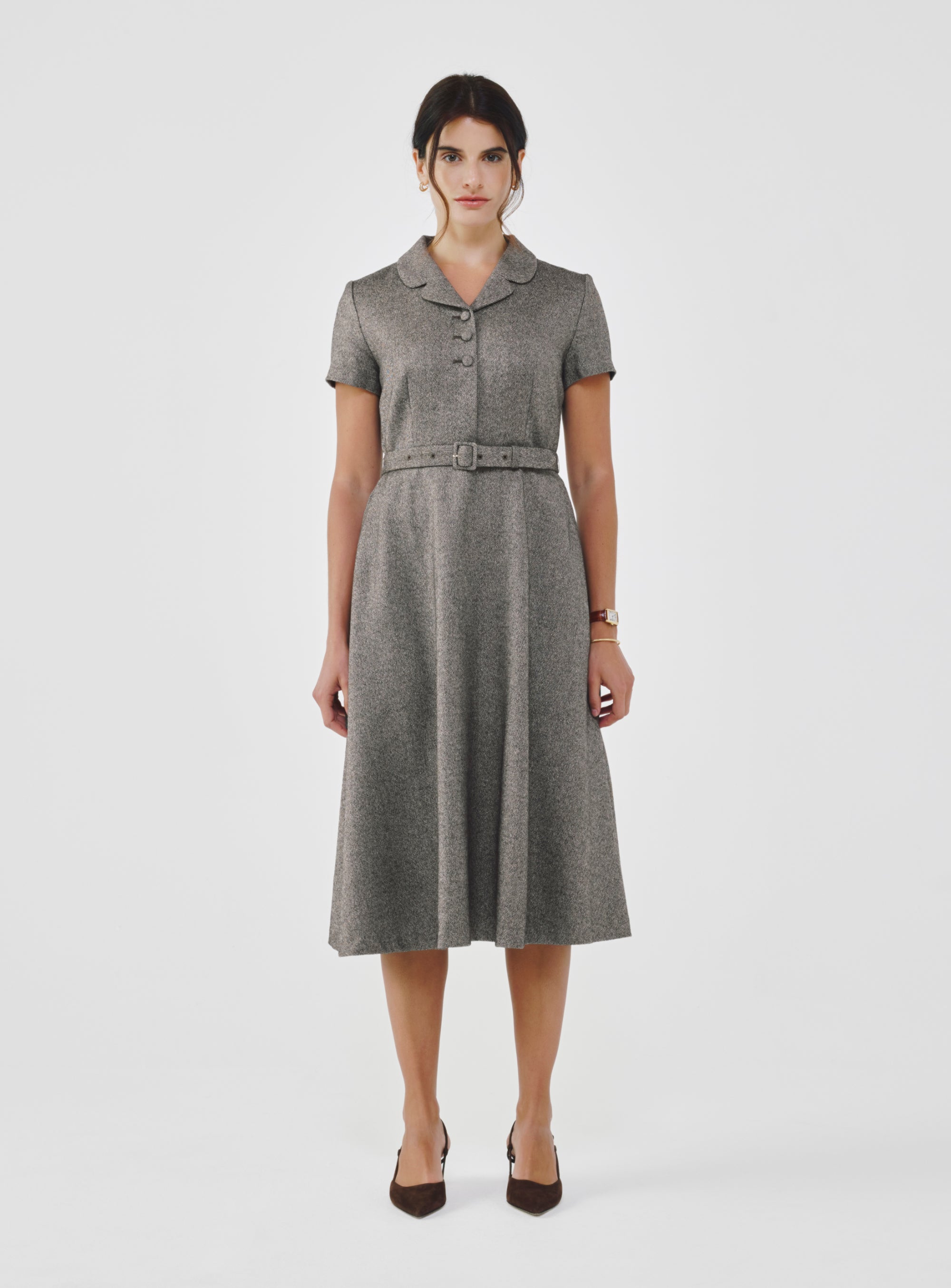 Classic Fancy Tweed Midi Dress – A.SHIMUS