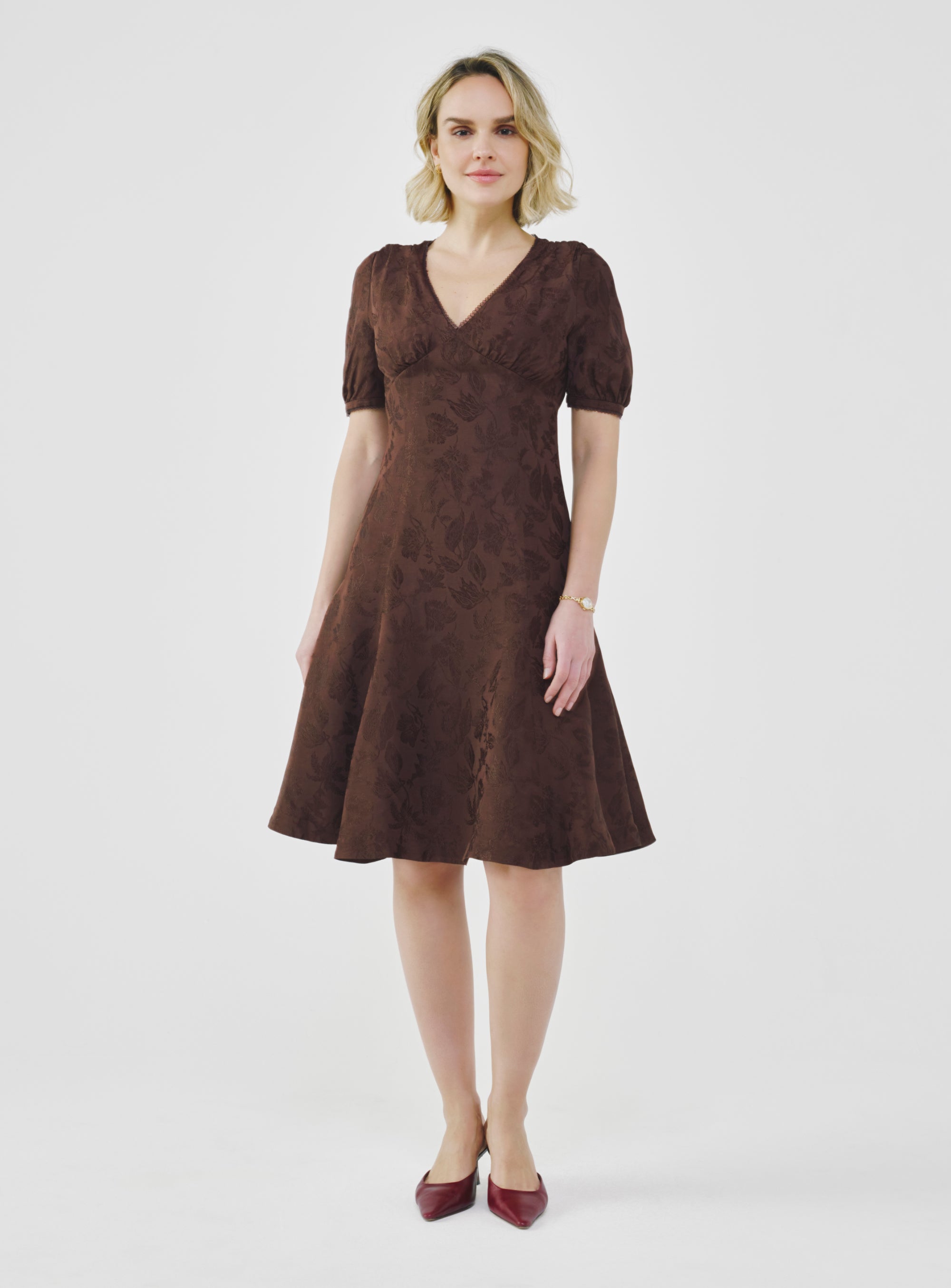 brown jacquard dress Vila - Jacquard Cami Maxi Dress - Women - Polyester/Spandex - 38 EU
