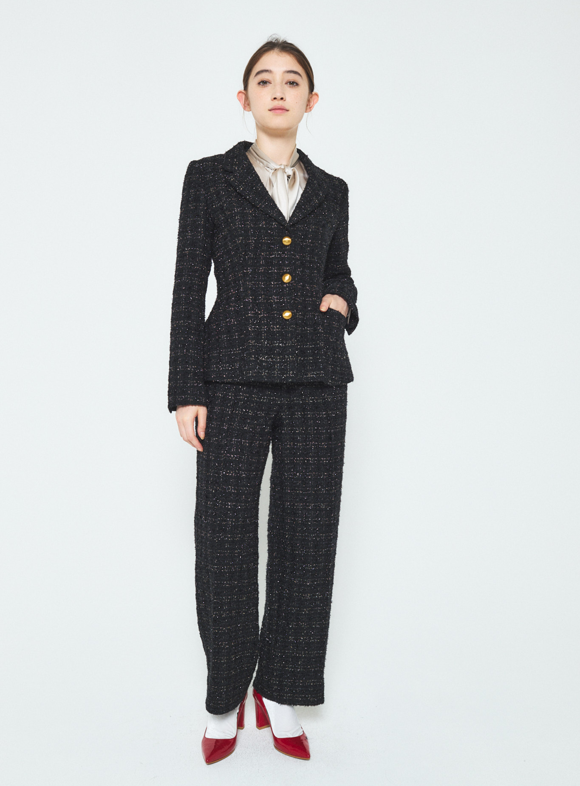 Single-Breasted Fancy Tweed Jacket – A.SHIMUS