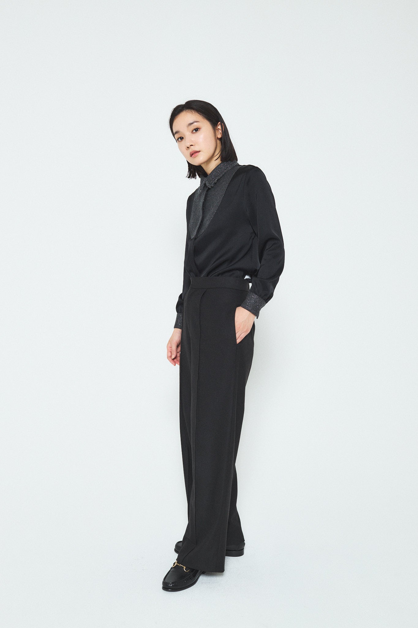Wide Leg Pants with Elastic Waistband - Black – A.SHIMUS