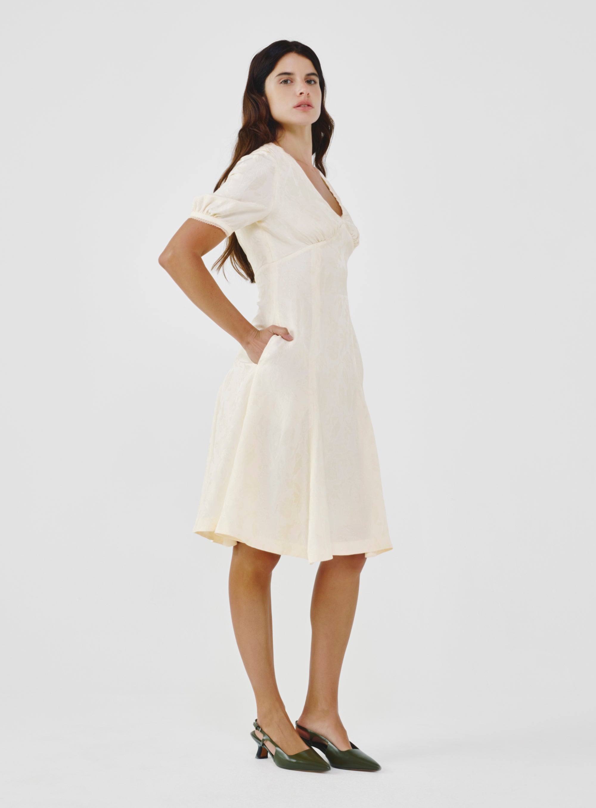 Floral Jacquard Midi Dress – A.SHIMUS
