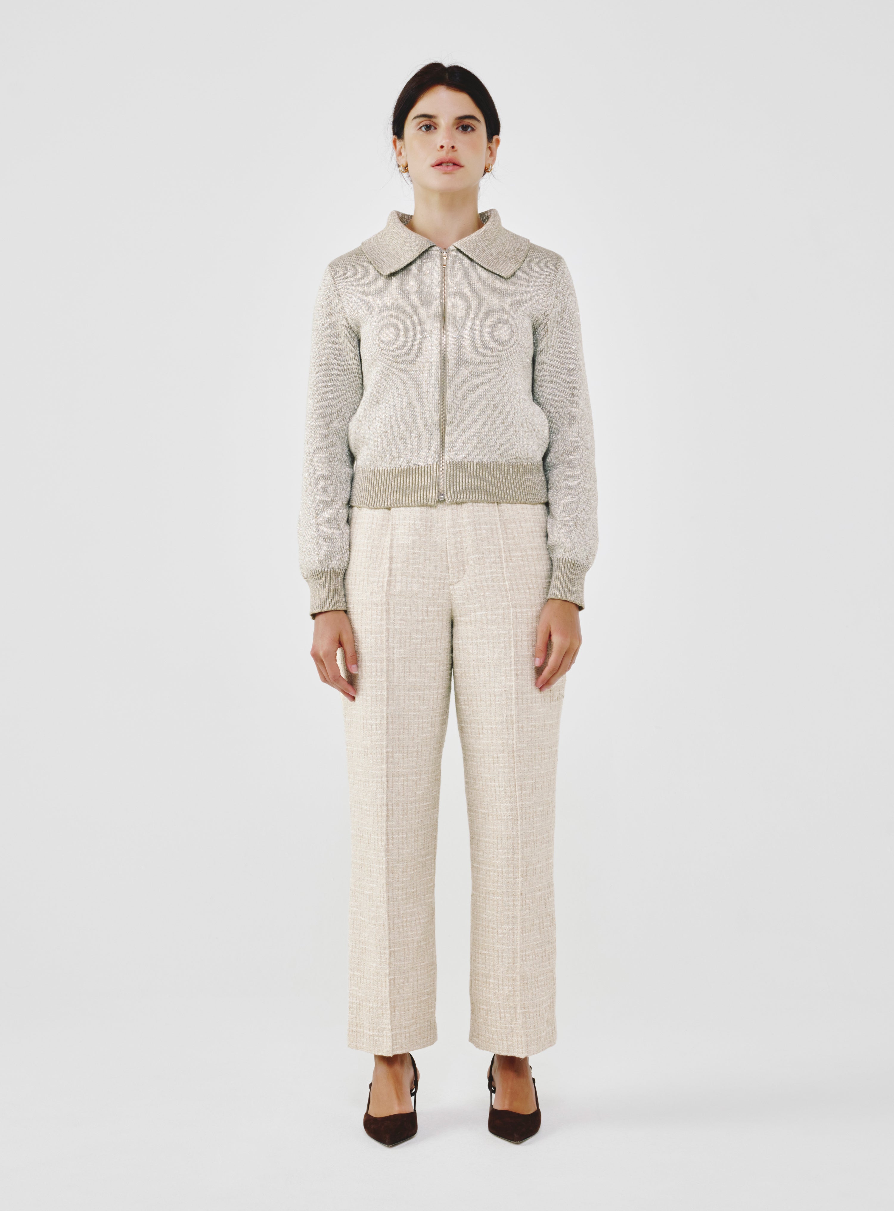Sequin-Kissed Cotton Cardigan – A.SHIMUS