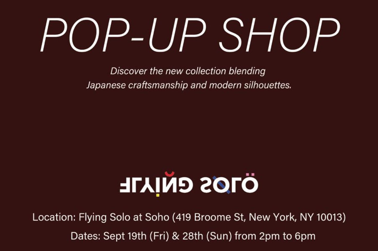 A.SHIMUS Fall/Winter 2025 Pop-Up Event in SoHo