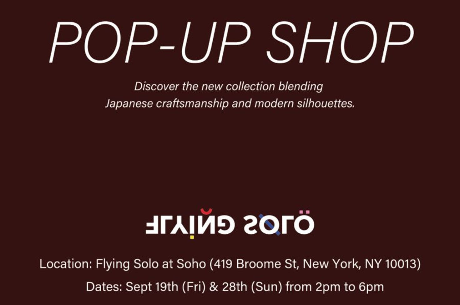 A.SHIMUS Fall/Winter 2025 Pop-Up Event in SoHo