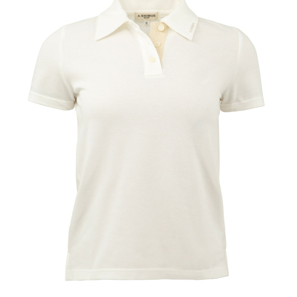 Cotton Polo Shirt with Fancy Tweed