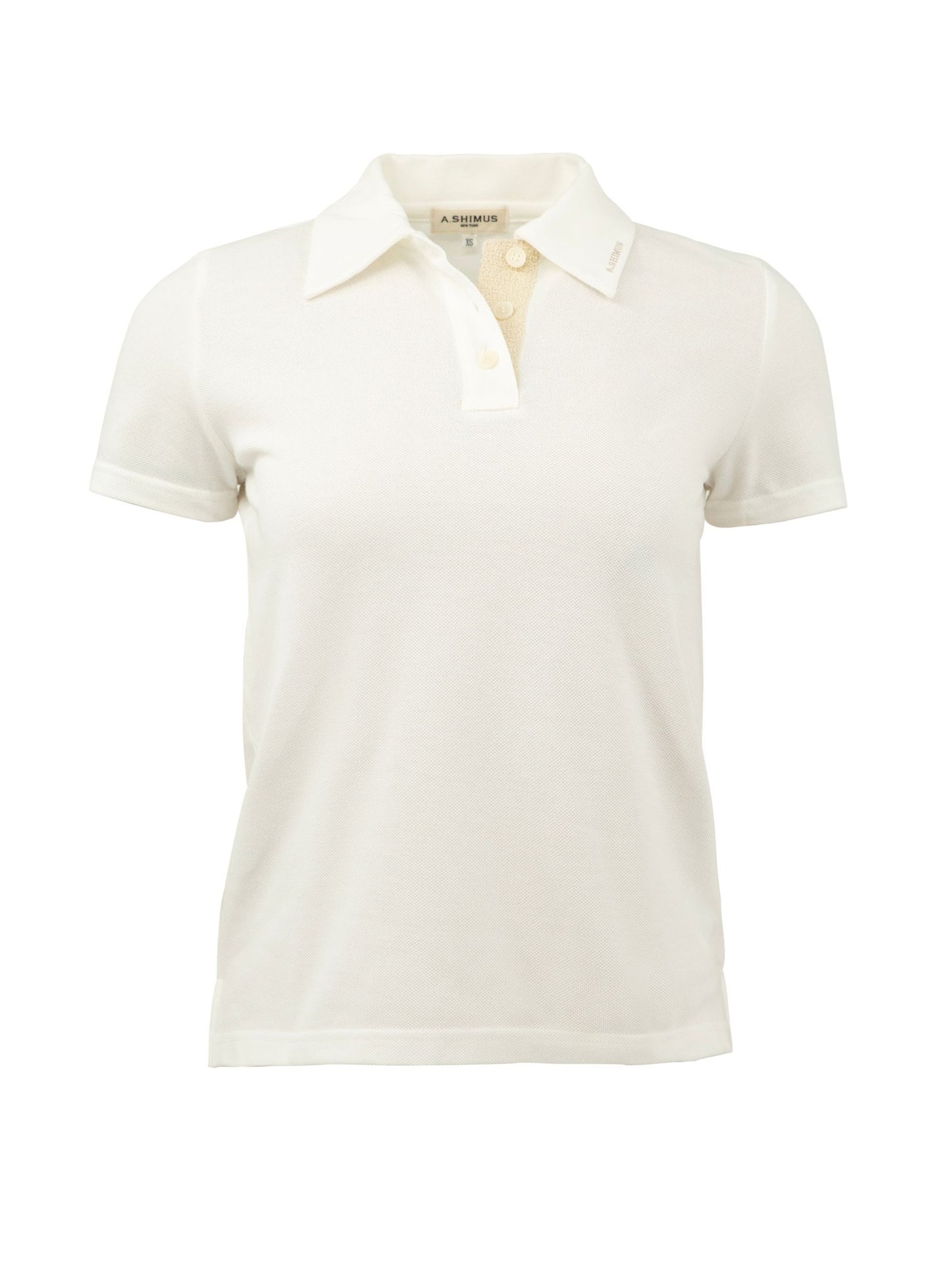 Cotton Polo Shirt with Fancy Tweed