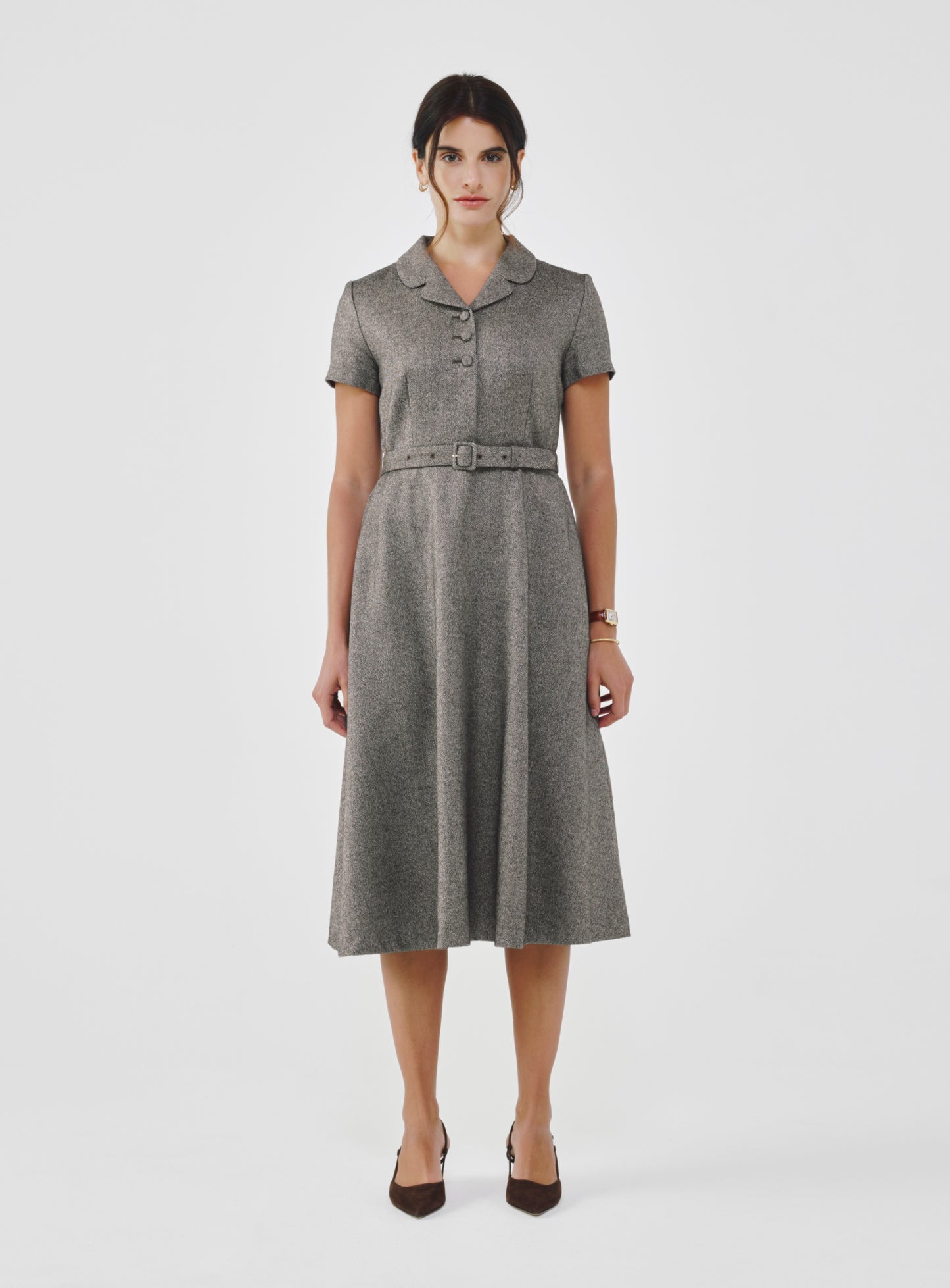 Classic Fancy Tweed Midi Dress S / Black Classic Fancy Tweed Midi Dress S / Black
