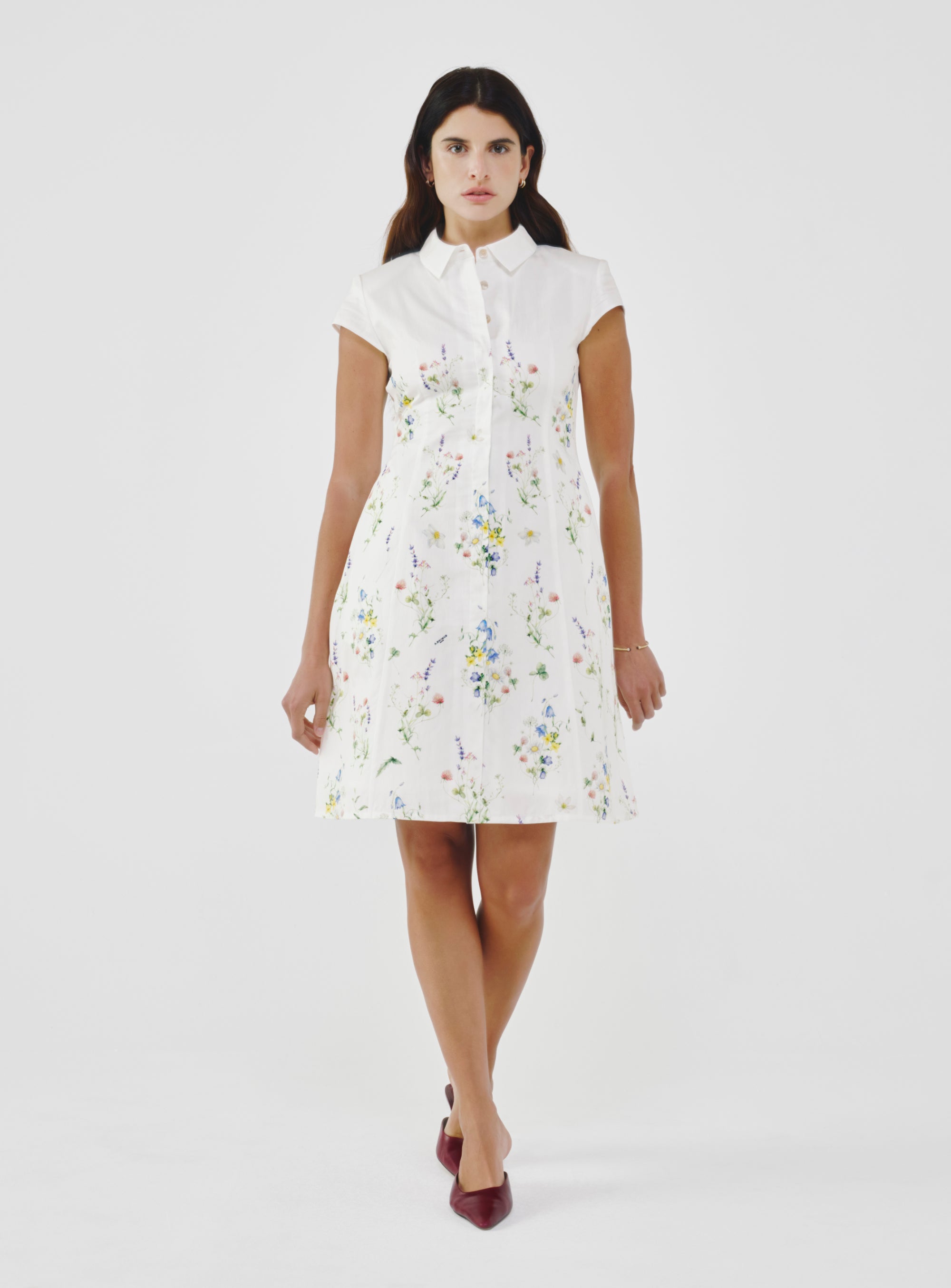 Floral Cotton-Poplin Dress Lilac Floral / M