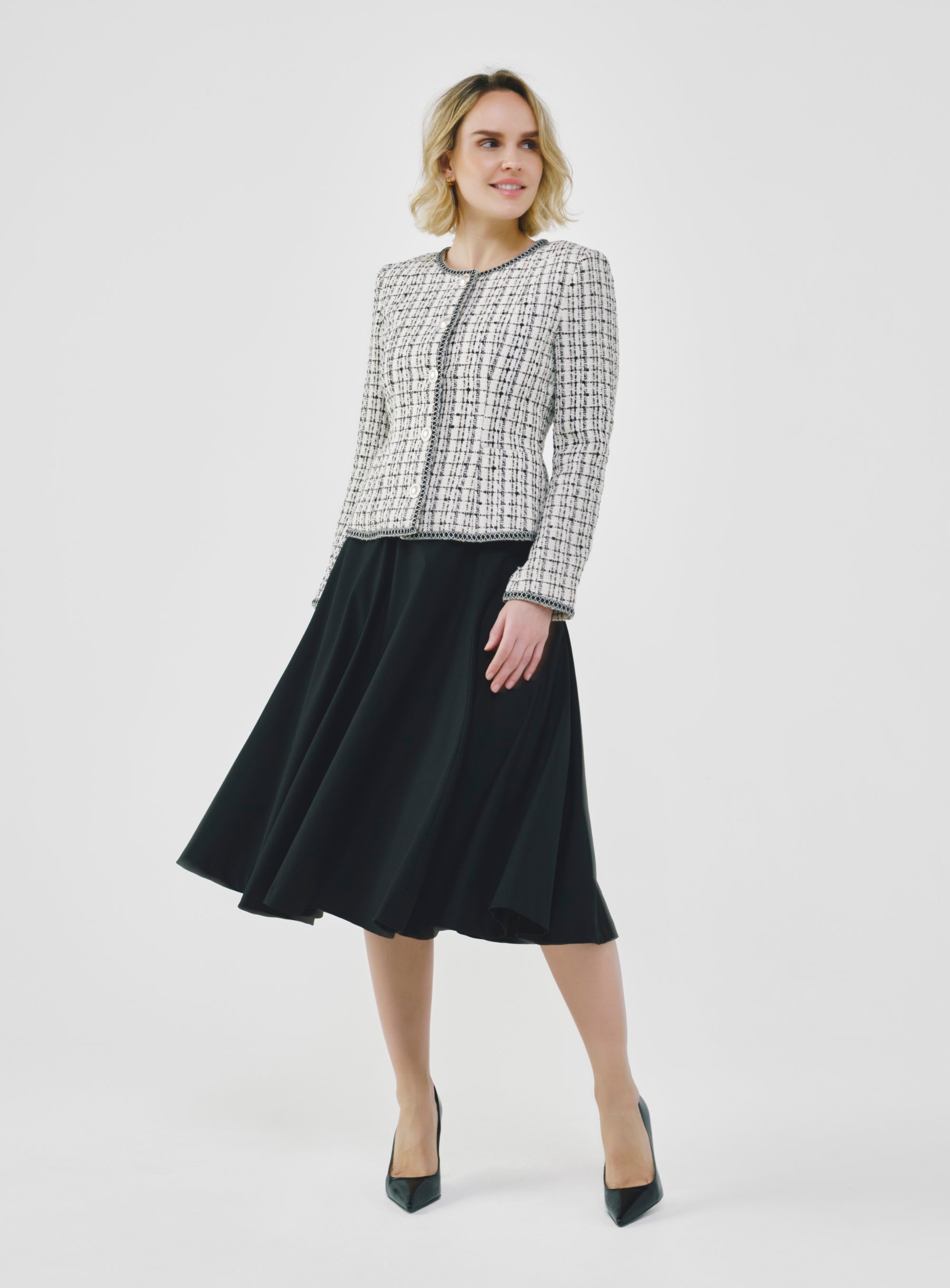 Petite Tweed Jacket – Perfect Fit for Professional Women (Cotton