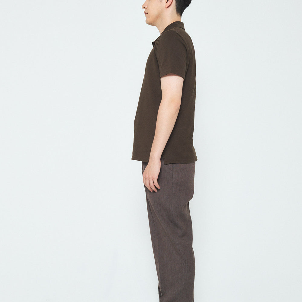 Cotton Polo Shirt with Fancy Tweed