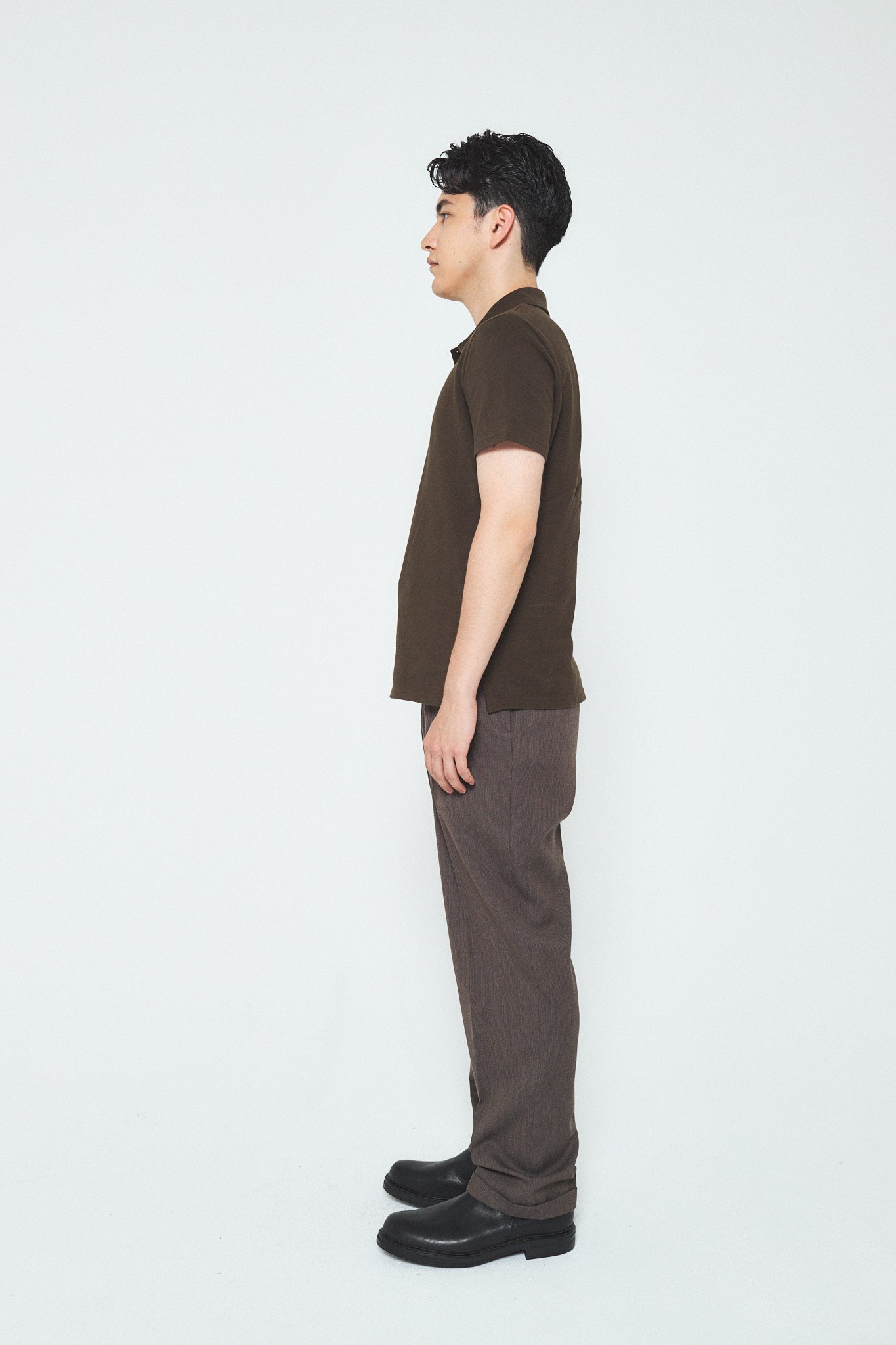 Cotton Polo Shirt with Fancy Tweed