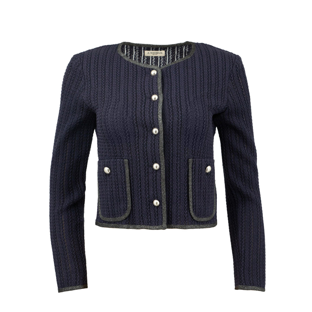 Lace Knit Cardigan - Navy JP