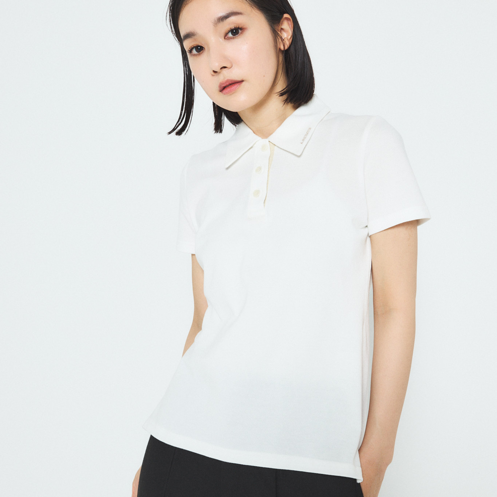 Cotton Polo Shirt with Fancy Tweeds