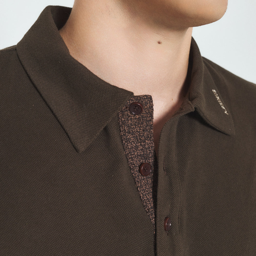 
                  
                    Cotton Polo Shirt with Fancy Tweed
                  
                