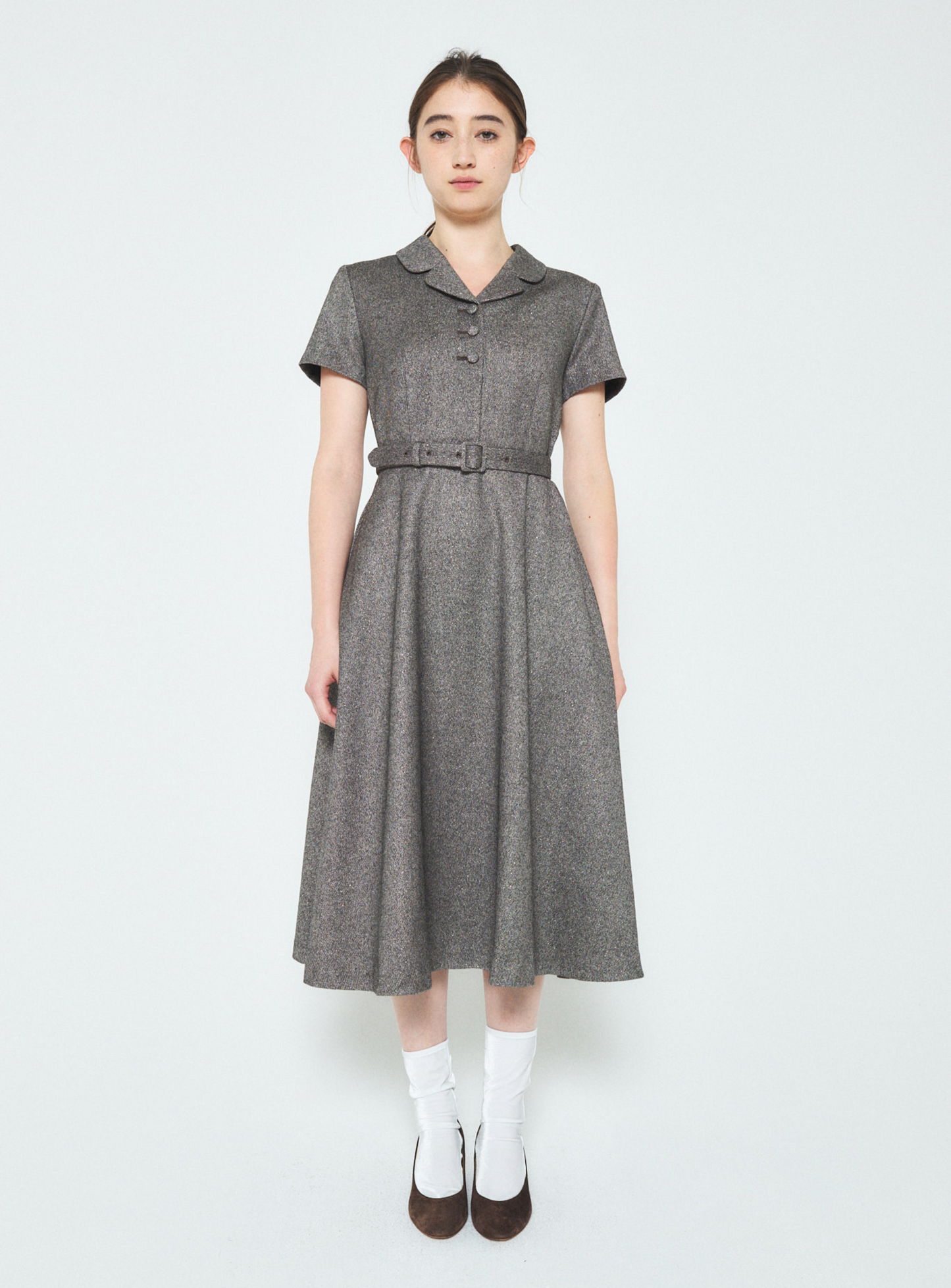 Classic Fancy Tweed Midi Dress