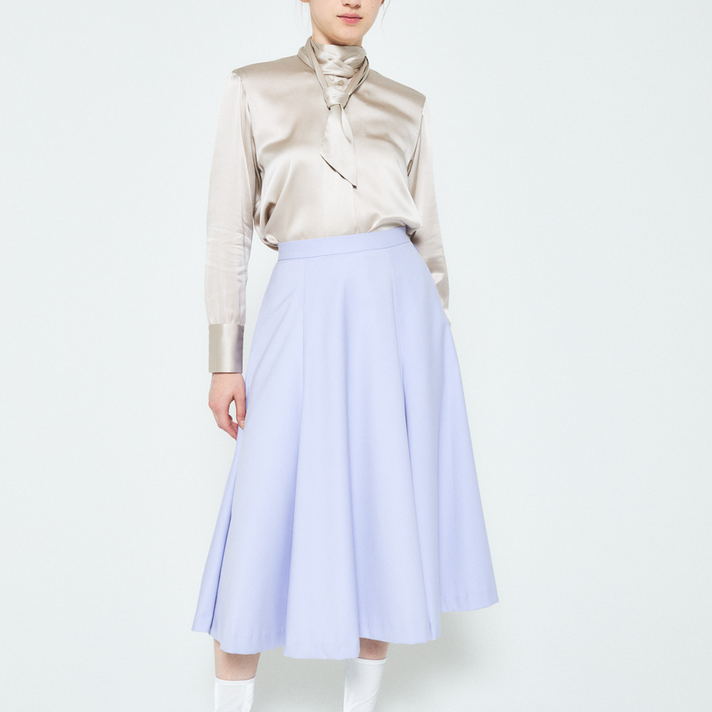 Silk Bow Blouse - Beige