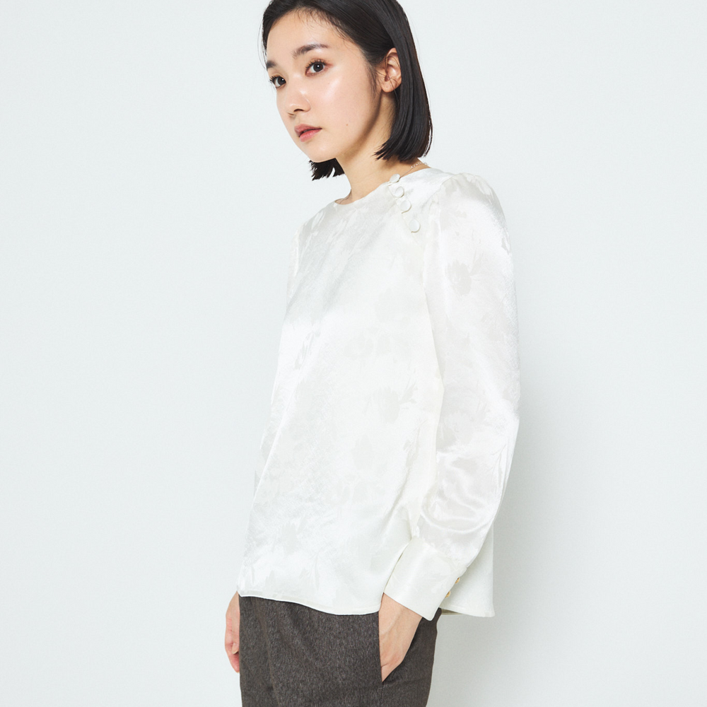 Off-White Floral Print Blouse