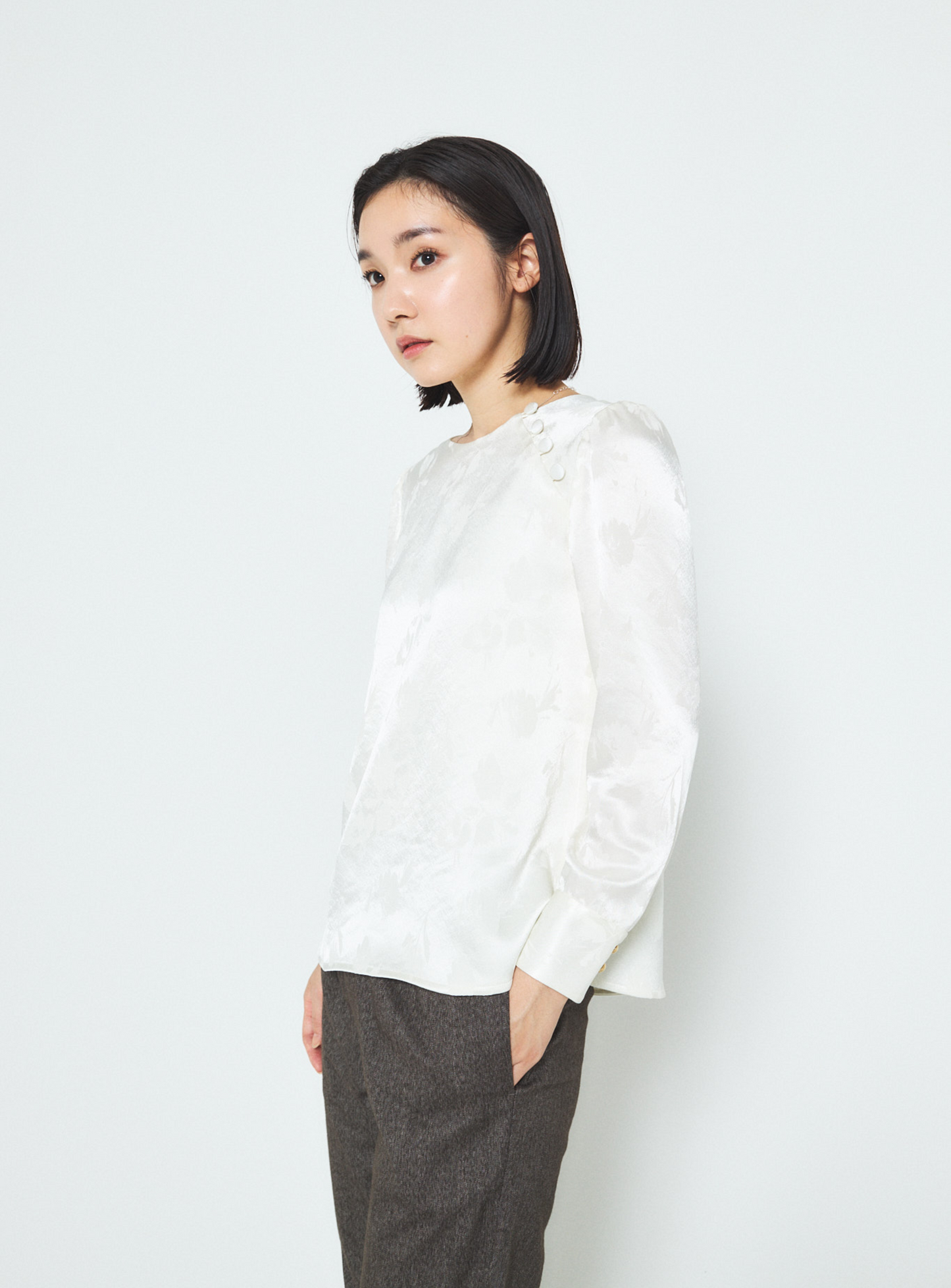 Off-White Floral Print Blouse