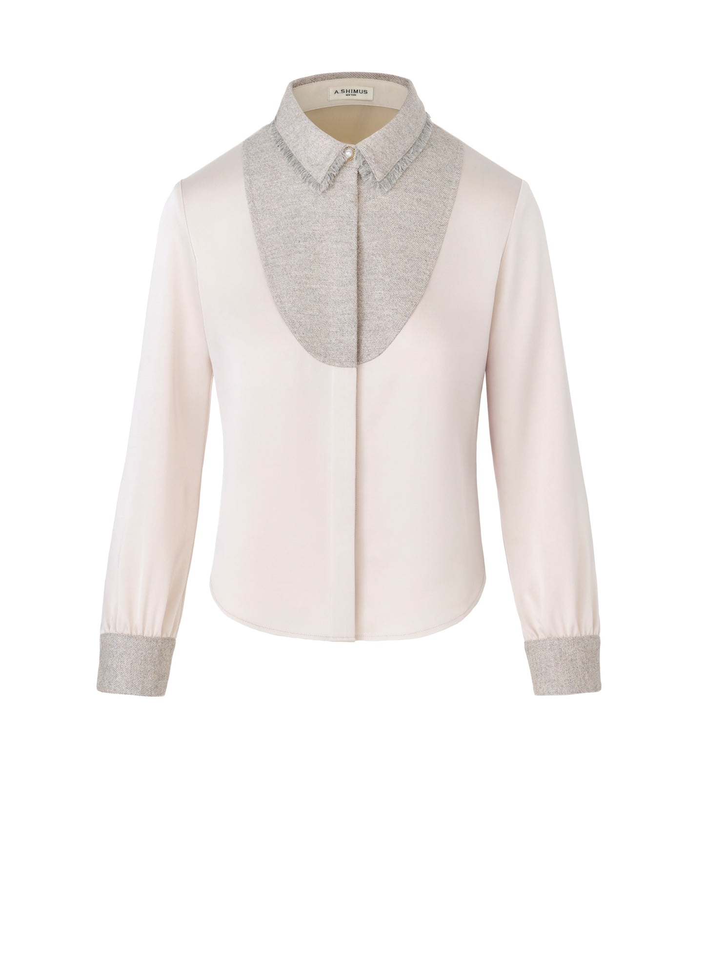 Fancy Tweed Button Up Shirt - Beige