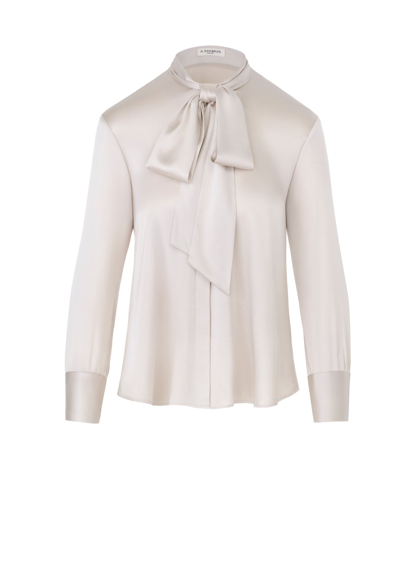Silk Bow Blouse - Beige