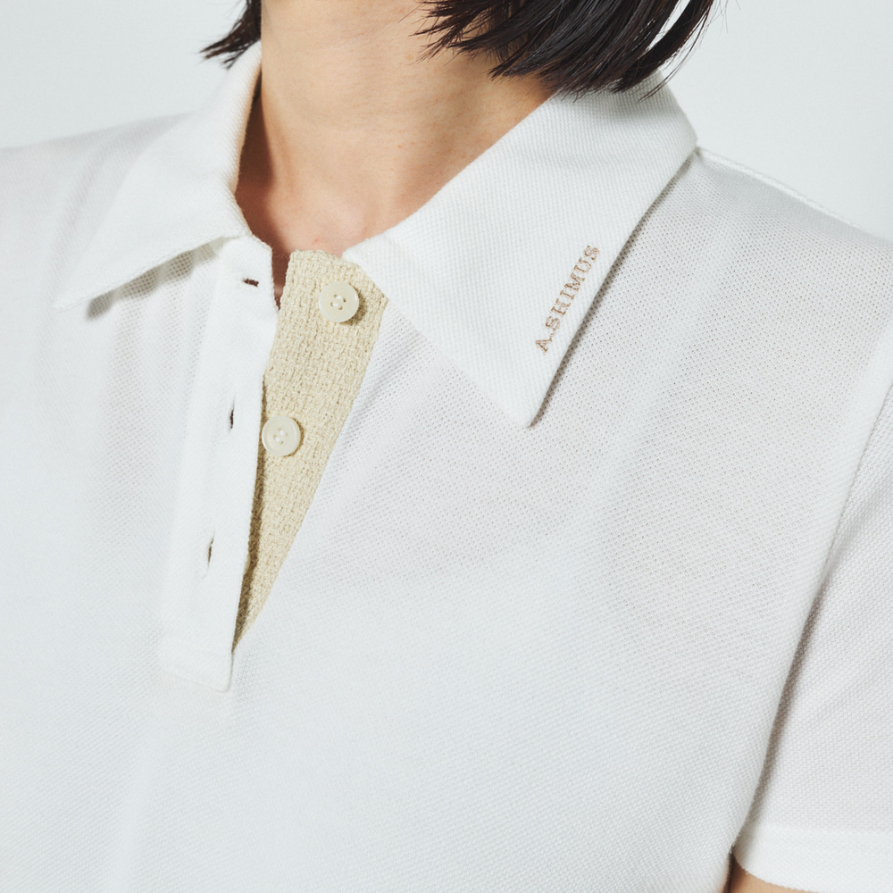 Cotton Polo Shirt with Fancy Tweeds