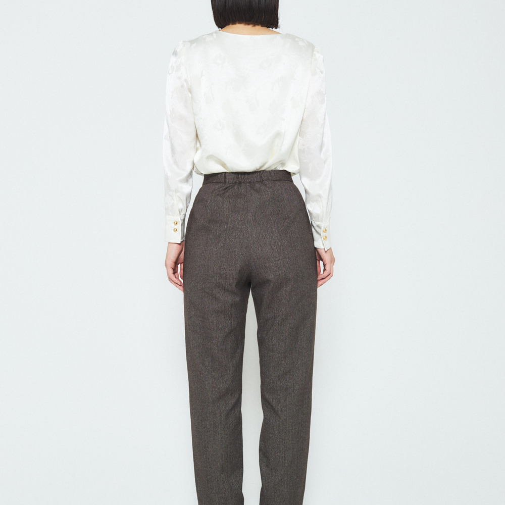 Brown Cotton Cropped Pants