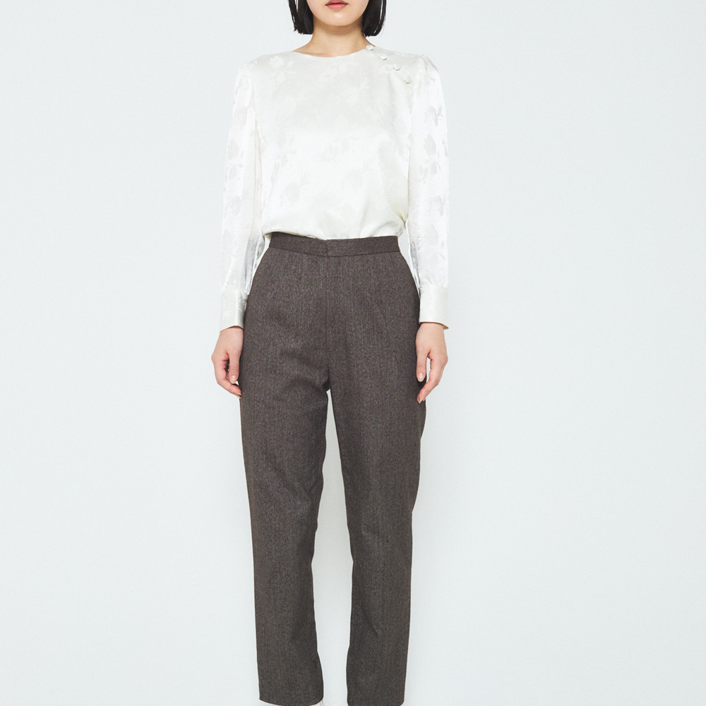 Brown Cotton Cropped Pants