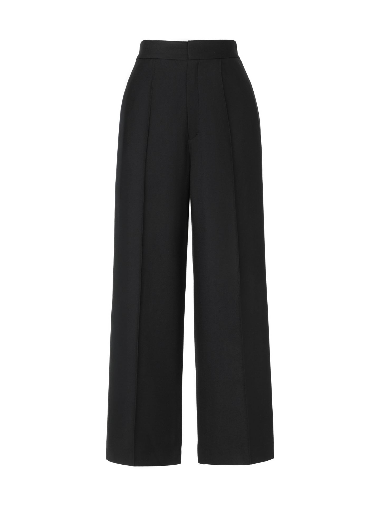 Wide Leg Pants with Elastic Waistband - Black JP