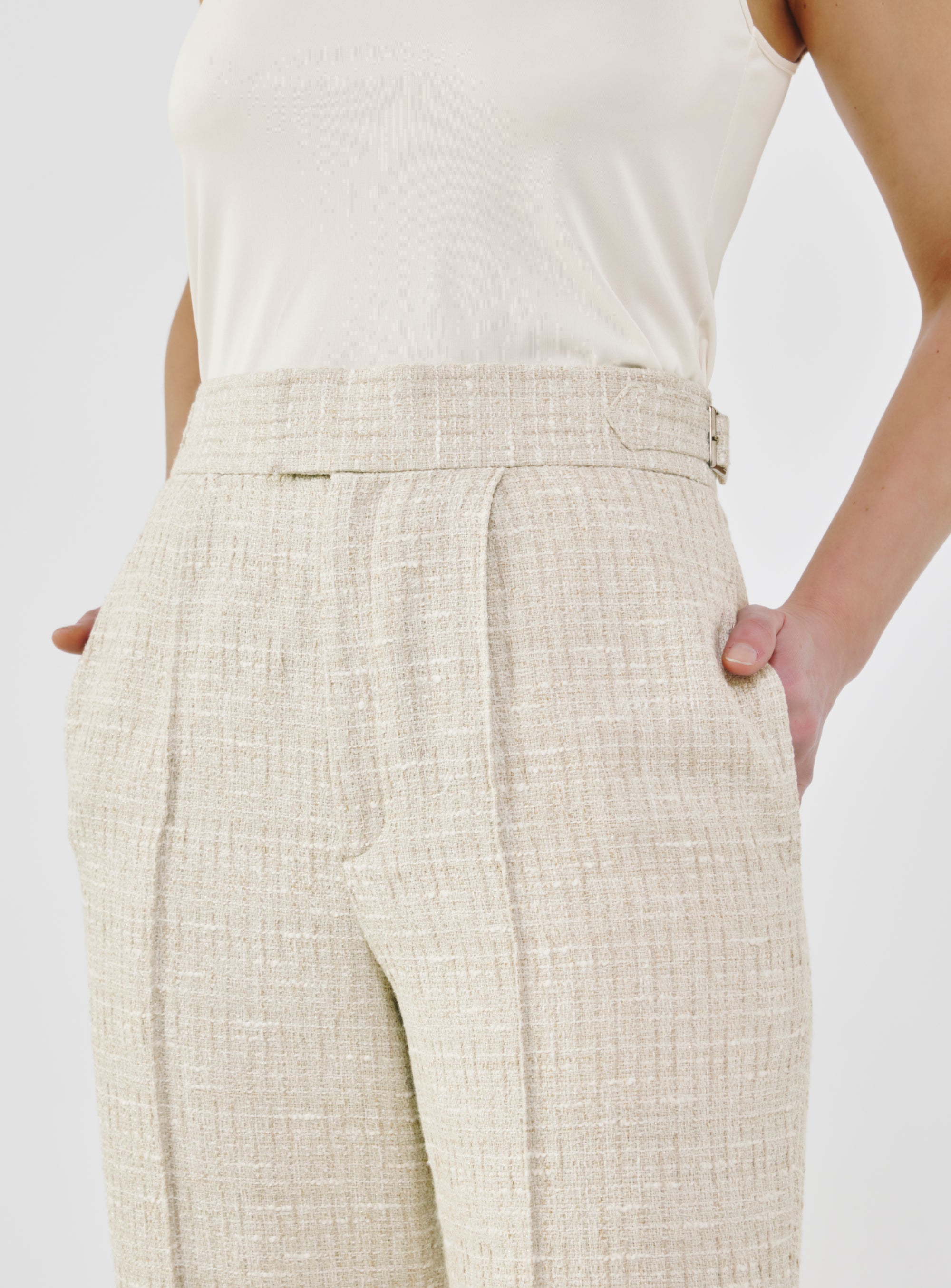Fancy Tweed High-Waist Tailored Pants – A.SHIMUS