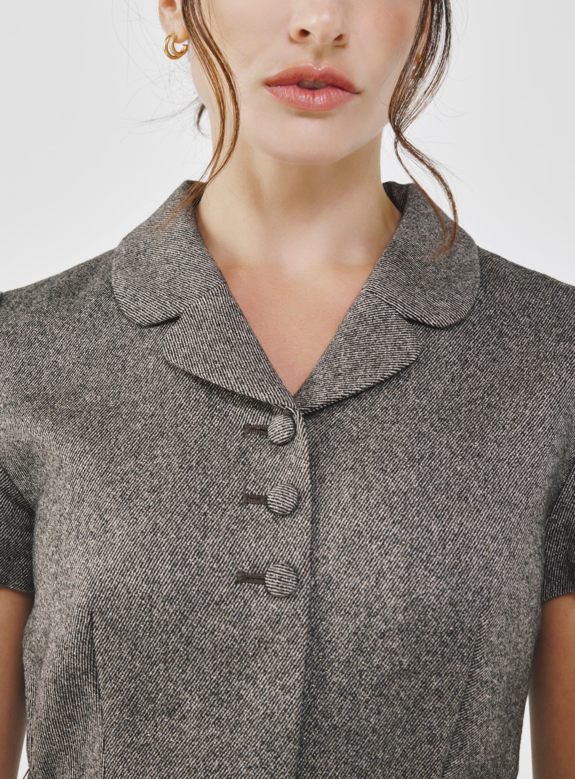 Classic Fancy Tweed Midi Dress XS / Black