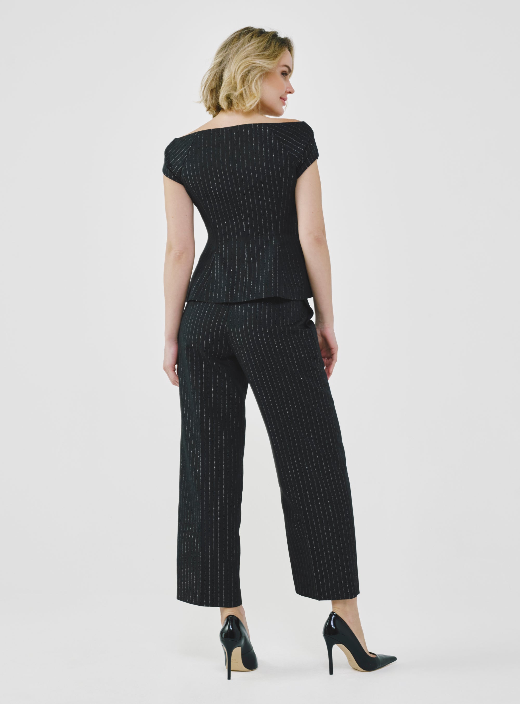 Pinstripe High-Waist Tailored Pants – A.SHIMUS