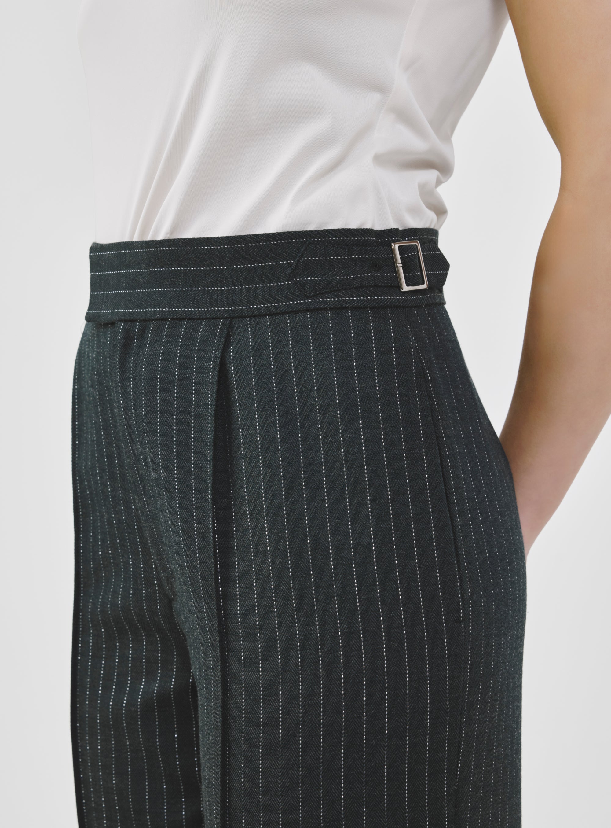 Pinstripe High-Waist Tailored Pants – A.SHIMUS