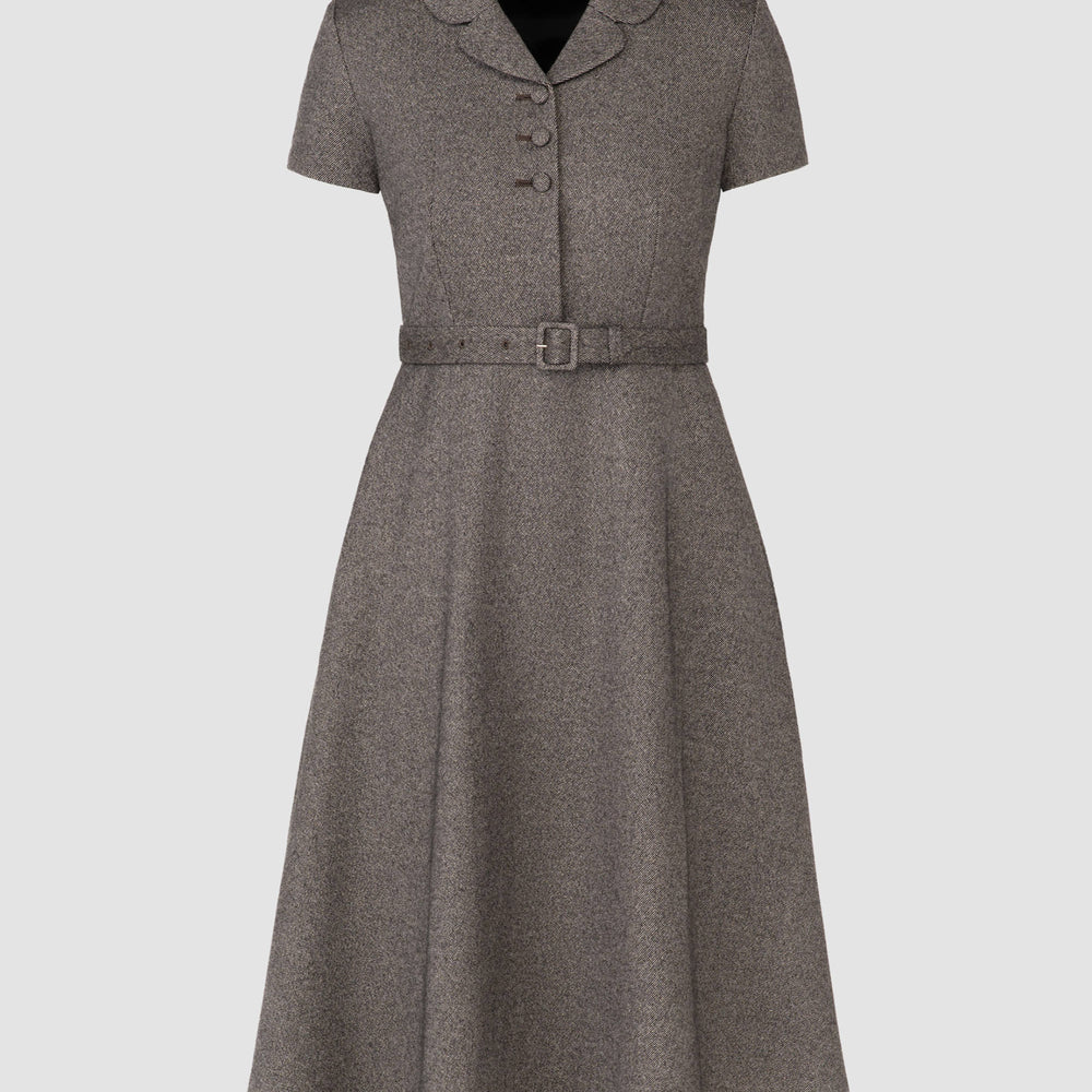 Classic Fancy Tweed Midi Dress XS / Black
