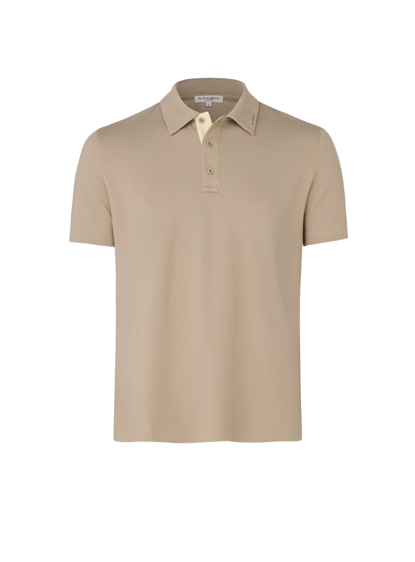 Cotton Polo Shirt with Fancy Tweed - Olive