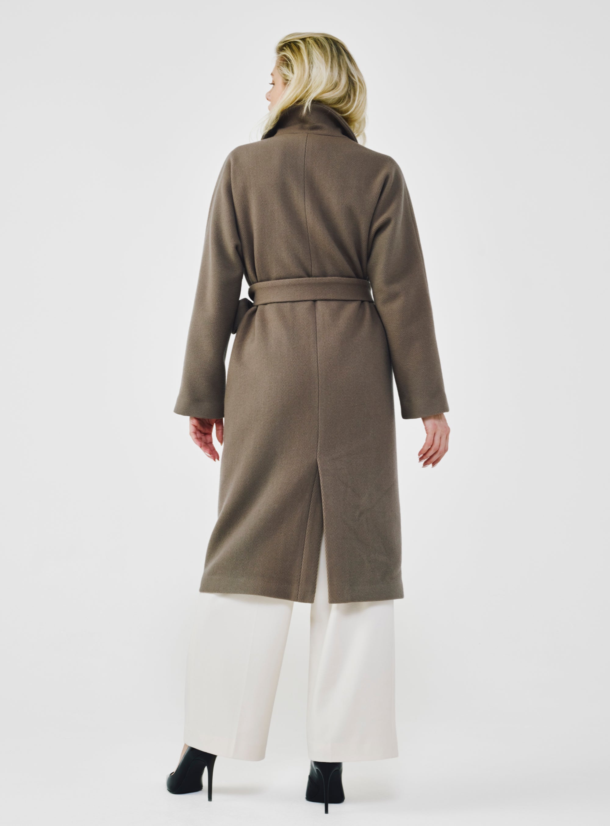 Herringbone Virgin Wool Wrap Coat – A.SHIMUS