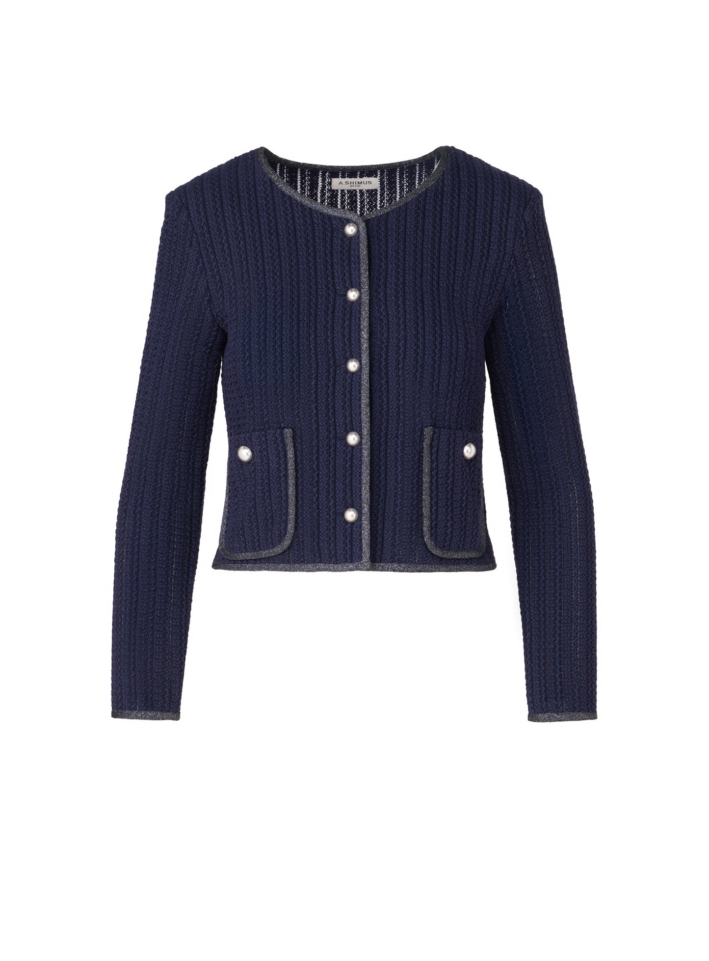 Lace Knit Cardigan - Navy