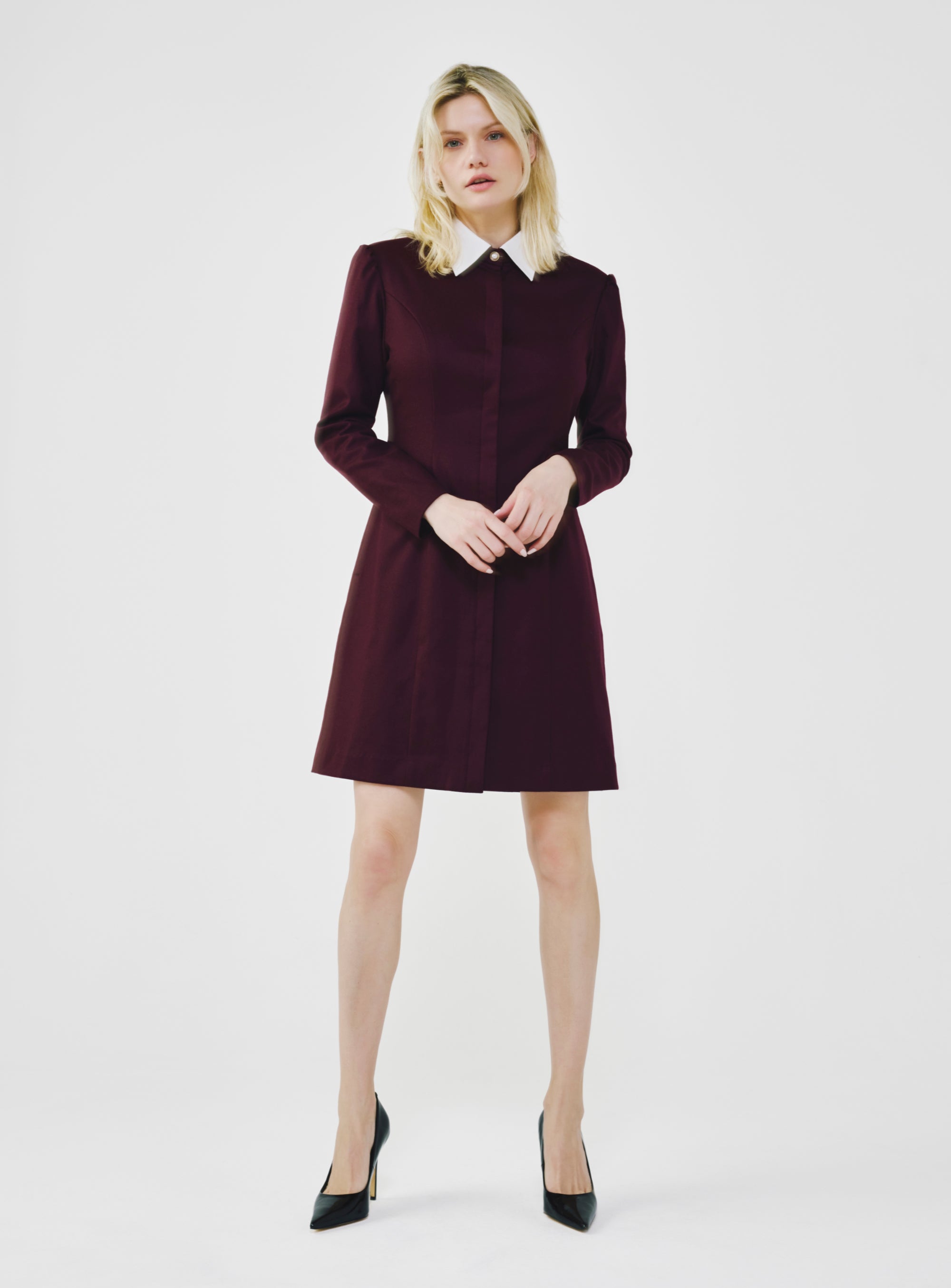 Long Sleeve Wool Shirt Dress – A.SHIMUS