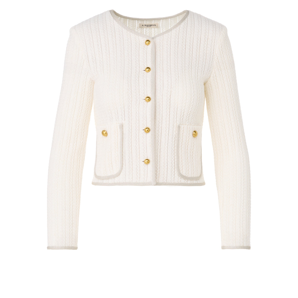Lace Knit Cardigan - Off-White